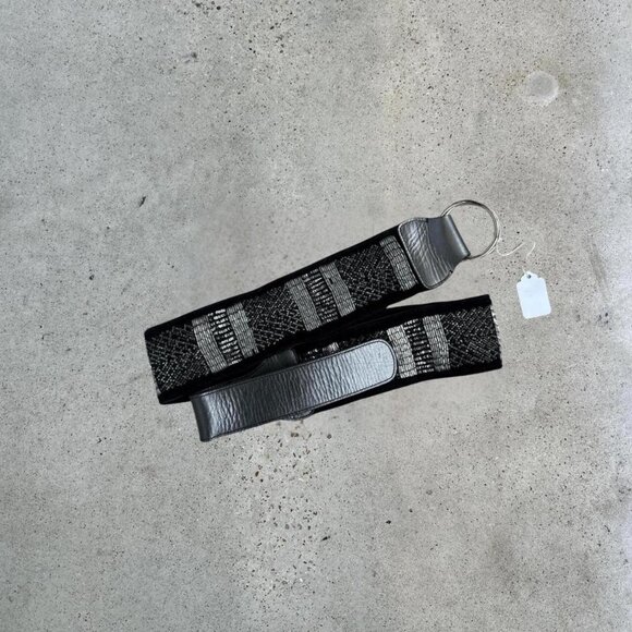 Vintage black beaded belt - Picture 1 of 8